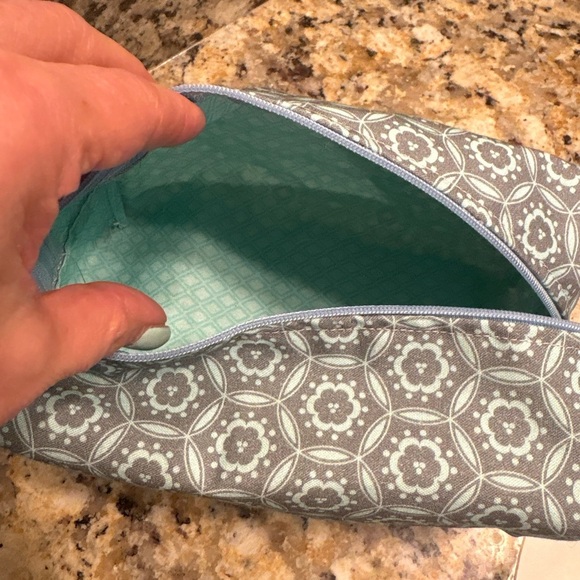 Hand crafted Blue Patterned Cosmetic Bag - Picture 3 of 3